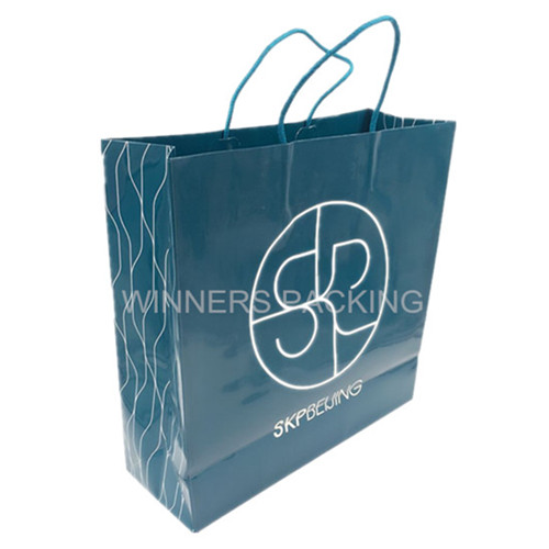 Custom printed luxury gift shopping paper bag with logo