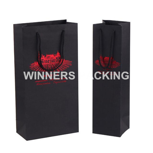 Custom design luxury paper wine bag with printed branding
