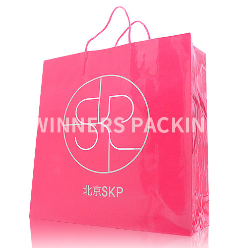 Eco-friendly kraft paper shopping bag with handles