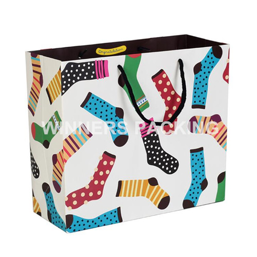 Custom Christmas Gift Paper Bags with Handles | Holiday Shopping Paper Bags Wholesale