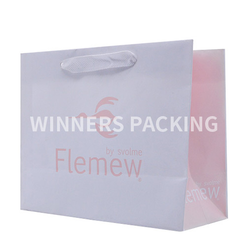Custom fashion style paper shopping bag with logo