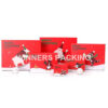 Front view of custom Christmas hard paper gift box with lid