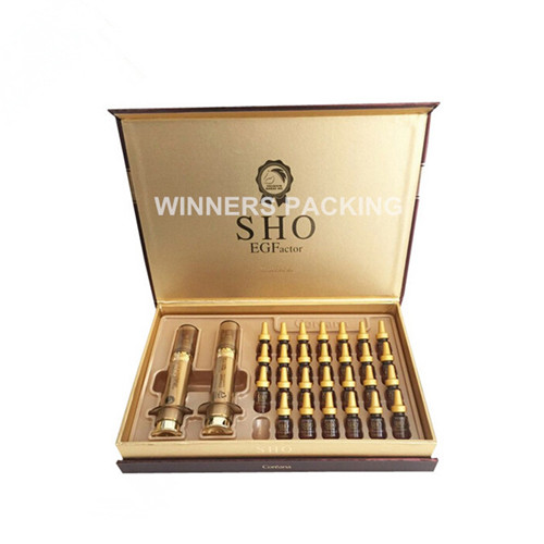 Front view of custom printed cardboard cosmetic packaging box