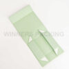 Flat-packed matte green gift box with magnetic closure
