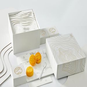Front view of white luxury rigid gift box