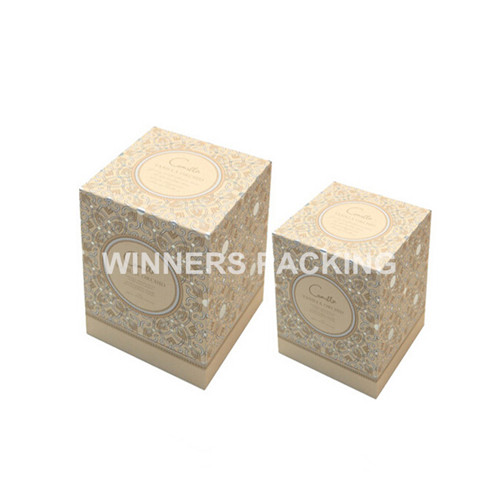 Front view of glossy coated cosmetic paper box
