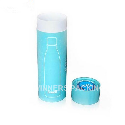 Front view of small round cosmetic paper tube box