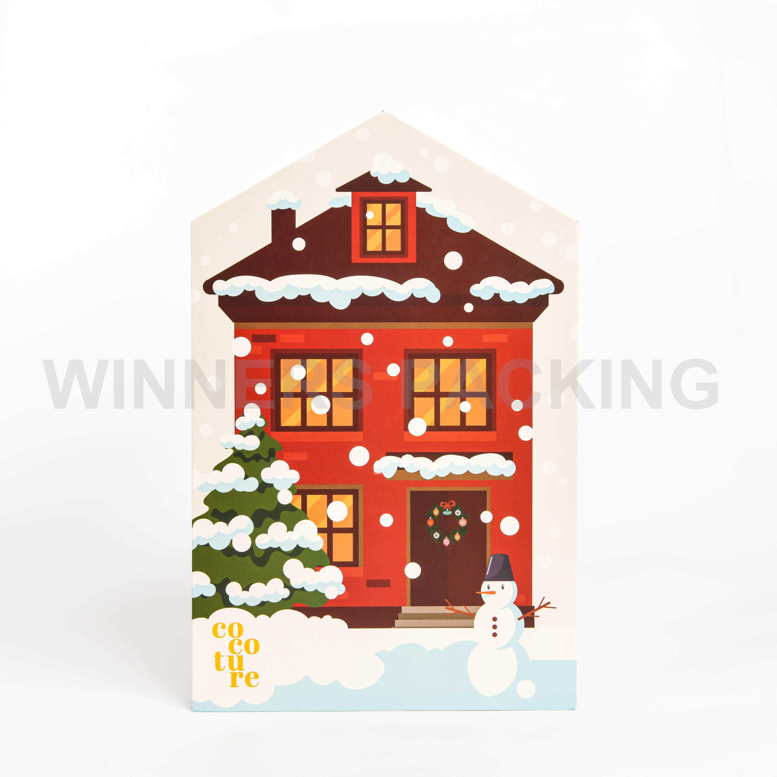 Roof-shaped 24-drawer Christmas Advent Calendar Gift Box