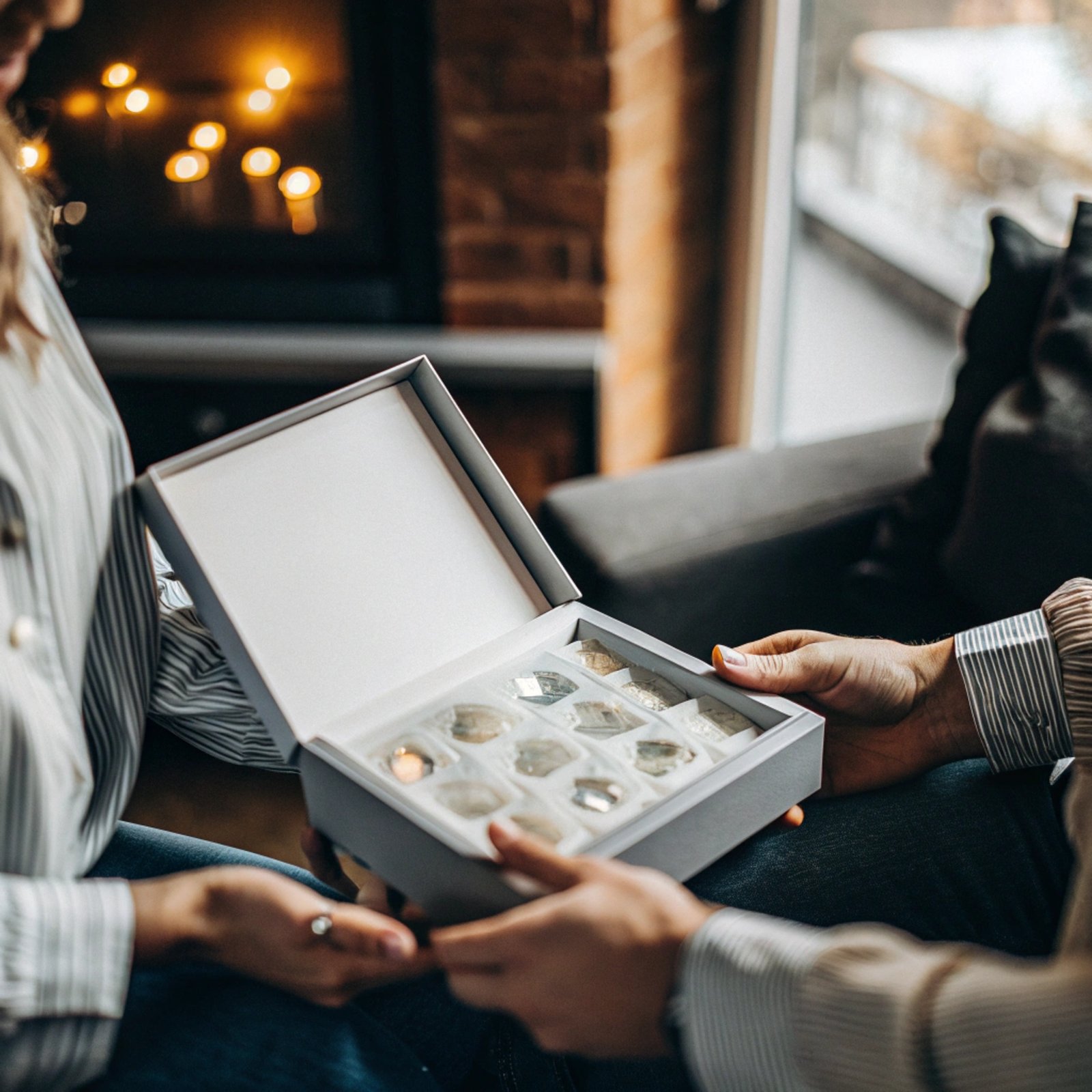 A diagram showing the hidden magnets in the wall of a rigid box