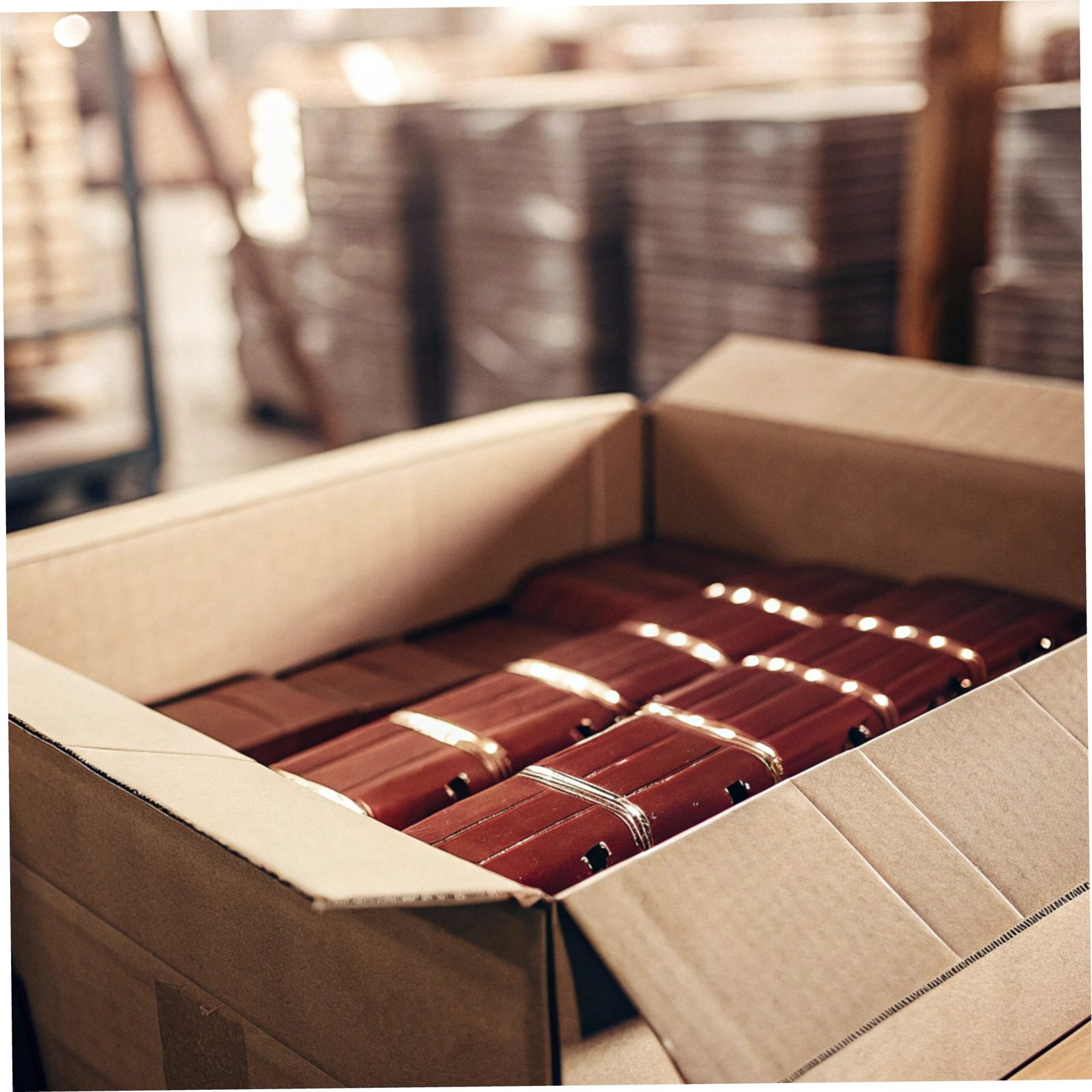 Shipping Rigid Boxes A durable rigid box with a shipping label, ready for transit